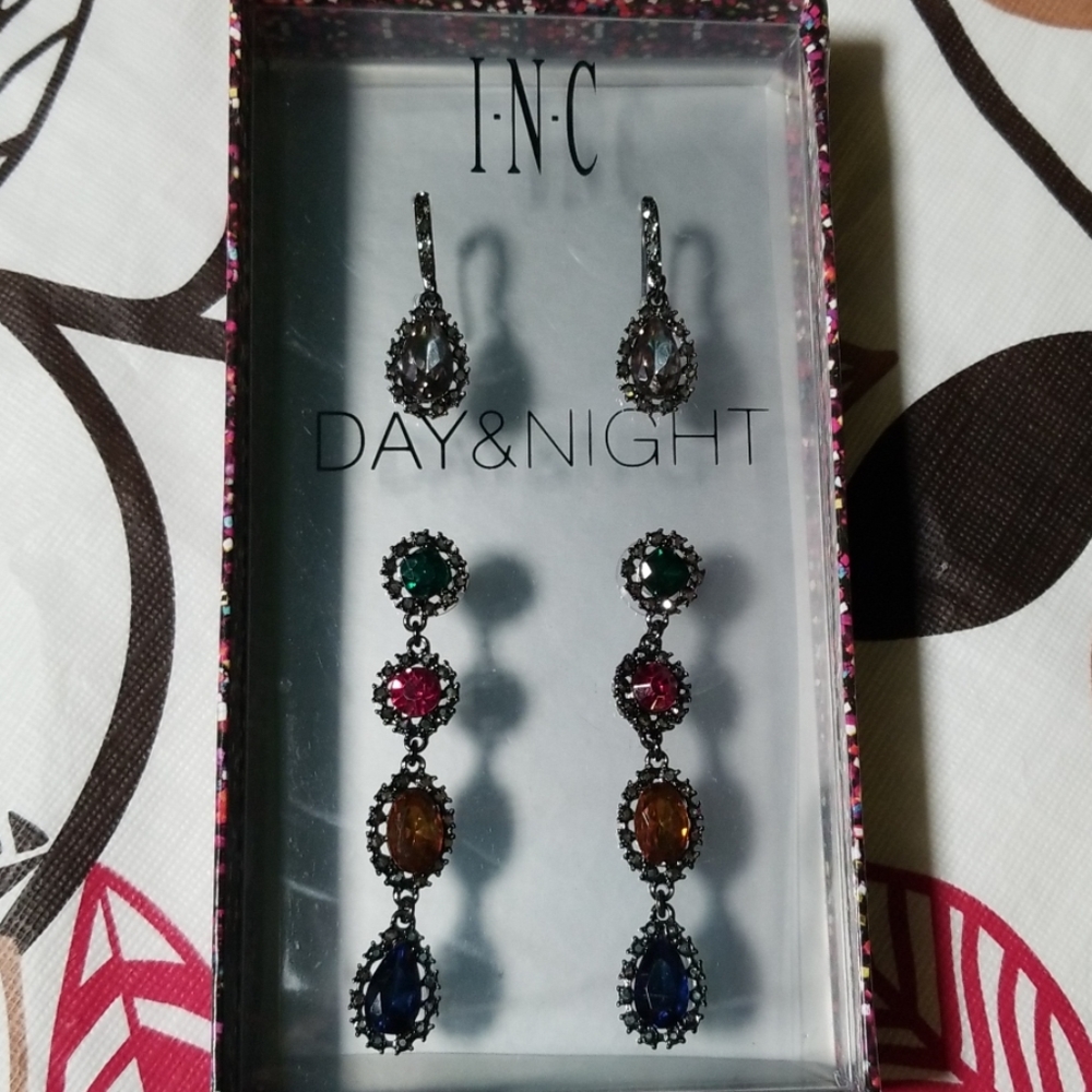 I.N.C. Day & Night Hematite-Tone 2-Pc. Earring Set